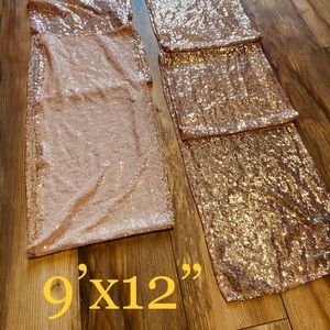 2 table runners rose gold sequin